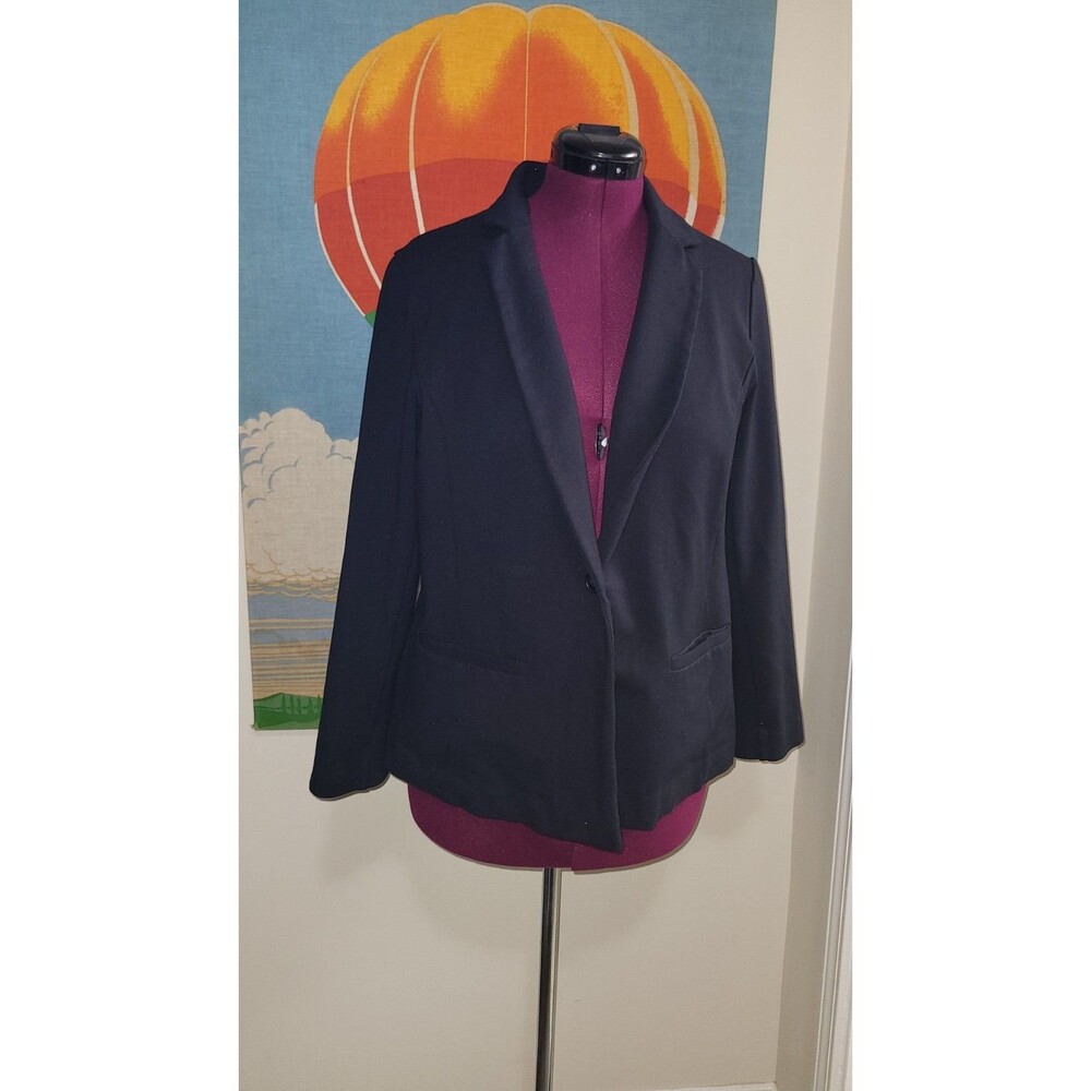 Worthington Black Blazer Stretch Ponte 3/4 Sleeve One Button Women's Size XL